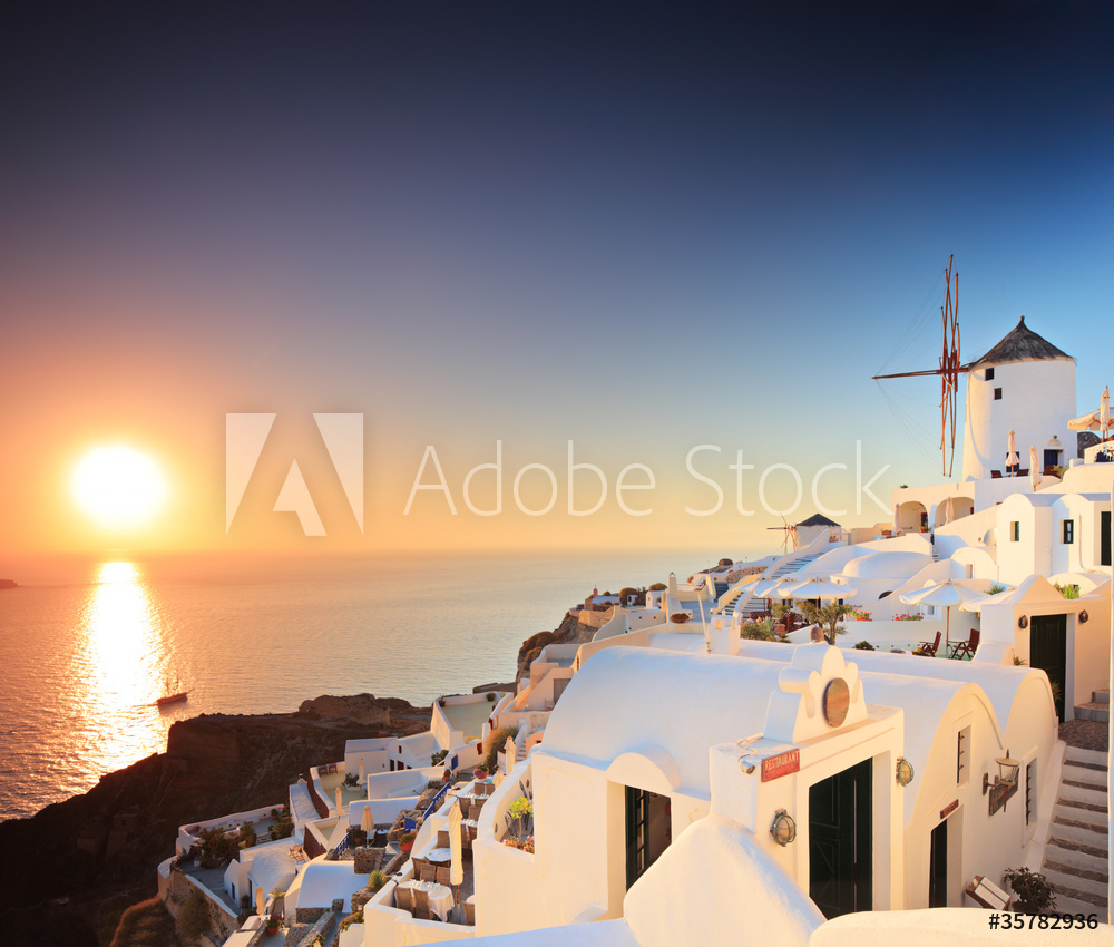Foto behang met Santorini